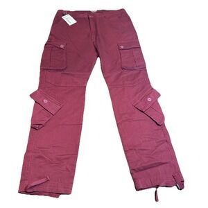 NWT Match & Matchstick Red Cargo Pants 3XL 38X32 Multi Pocket Utility Workwear